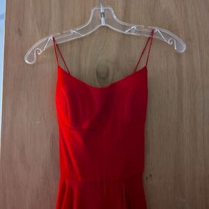 Elegant Red Spaghetti Strap Dress